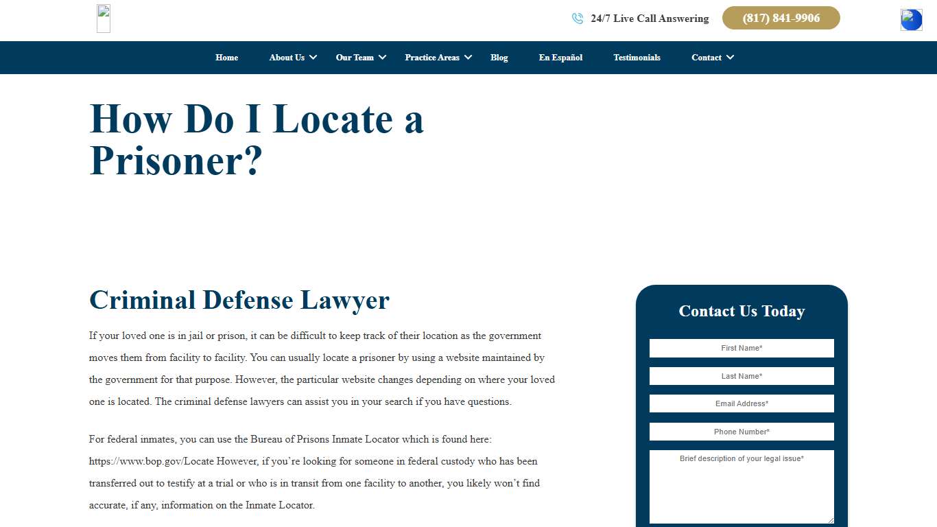 How Do I Locate a Prisoner? | Brandy Austin Law Firm, PLLC